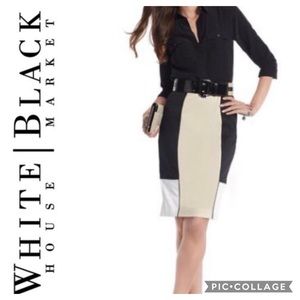 NWT • WHBM • Color-Block Career Pencil Skirt